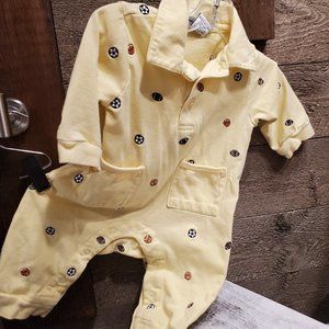 Puddles N Bubbles Yellow Romper Sleeper 3-6M Sport